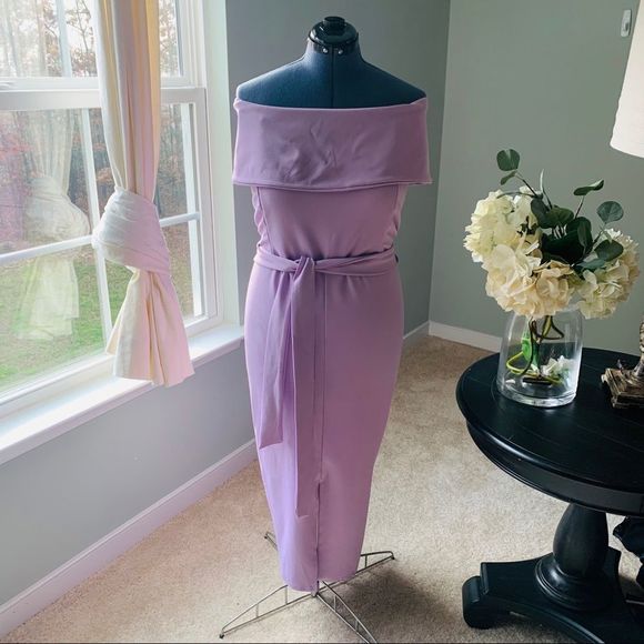 Boohoo + Berdot Tie Belt Midi Dress NWT Size 24 - Picture 3 of 6